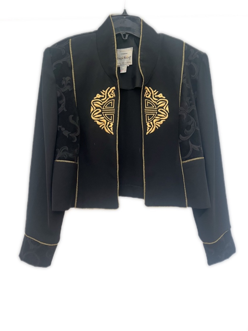 Joseph Ribkoff black and gold Bolero